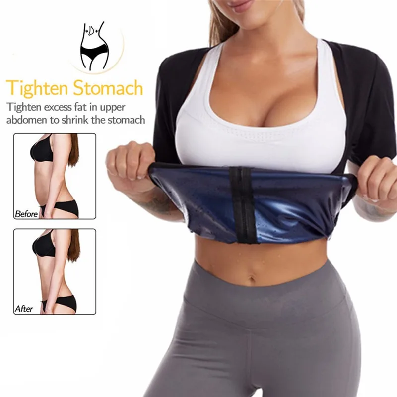 leonisa shapewear Women Sauna Shaper Tops Long Sleeve Thermo Sweat Shapewear Slimming Zipper Waist Trainer Corset Gym Fitness Hot Workout Shirt backless shapewear