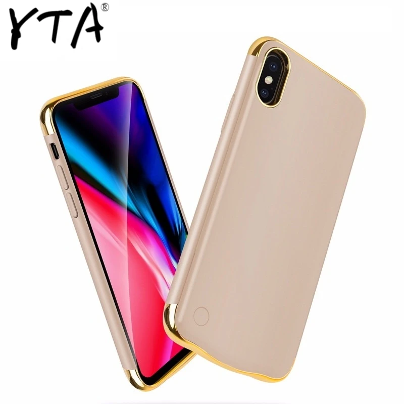 

For iPhone X XS Charging Cover Capa Slim Plating shockproof Battery Charger Case For iPhone XR XS Max Rechargeable Power Bank