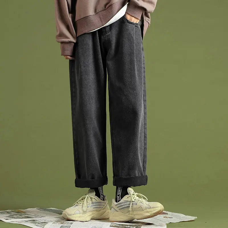 

100kg Hight Waist Women Wide Leg Pants Retro Harem Straight Jeans Female Loose Plus Sized Denim Trousers Spring Autumn 5XL
