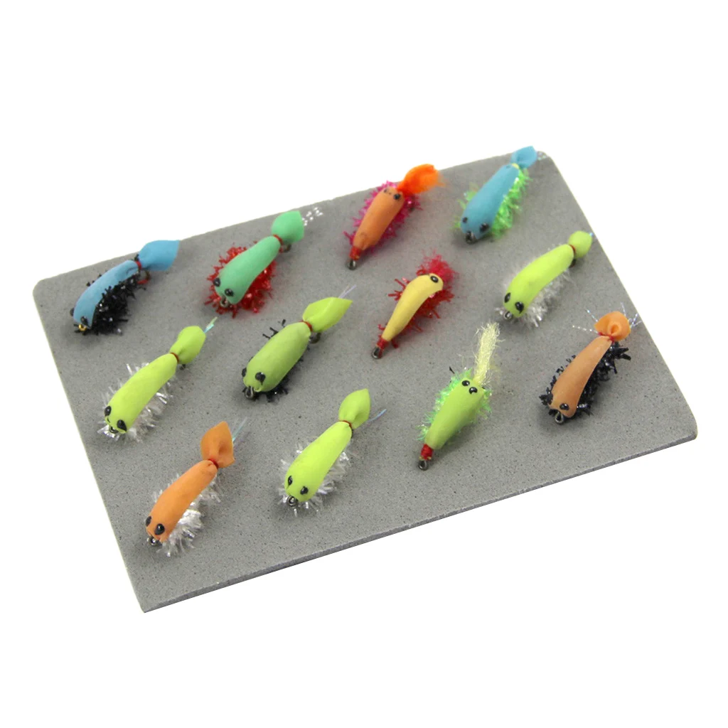 12pcs  Fishing Lures Shrimp Flies Trout Salmon Flies Artificial Insects Made Of High Quality High Carbon Steel And Feathers
