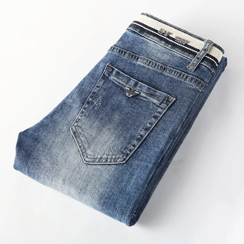 

Spring And Autumn New Products Big Brand Trend Jeans Men's Korean-style Elasticity Slim Fit Straight-Cut MEN'S Jeans Fashion Hot