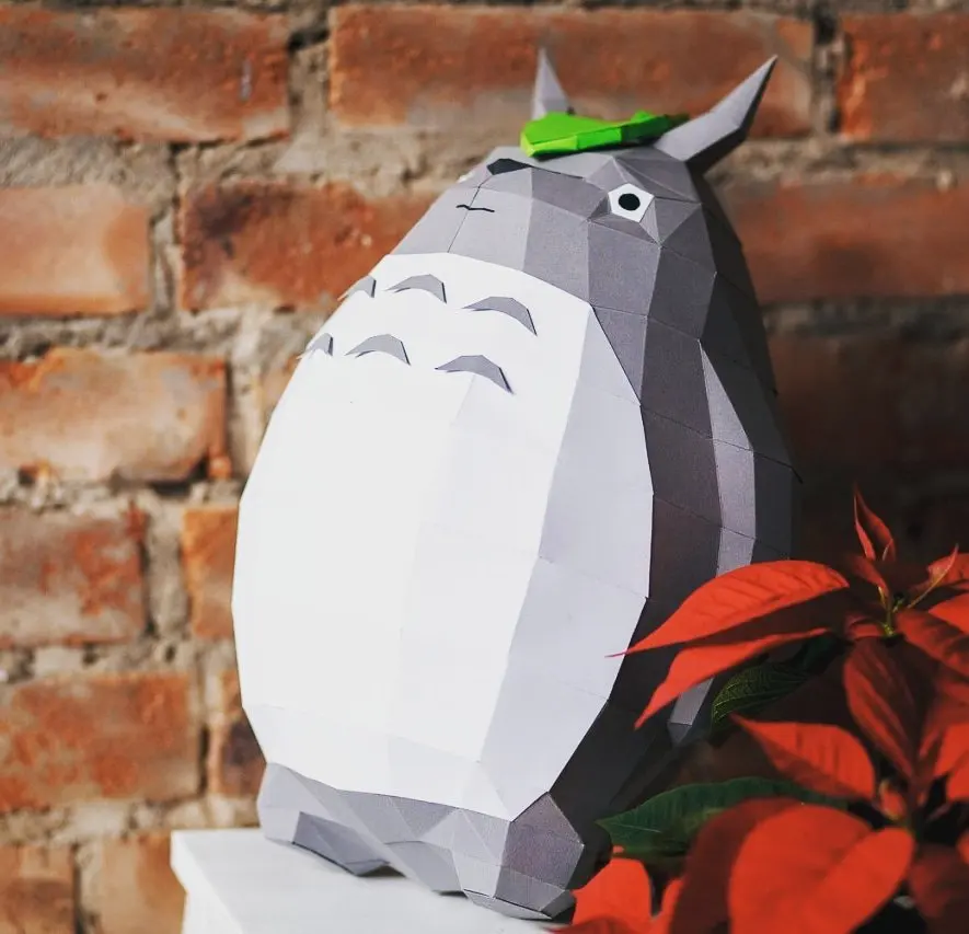 Totoro 40cm Miyazaki Dragon Cat 3D Papercraft DIY Papercraft Decoration Toy Geometric Origami Three-dimensional Composition