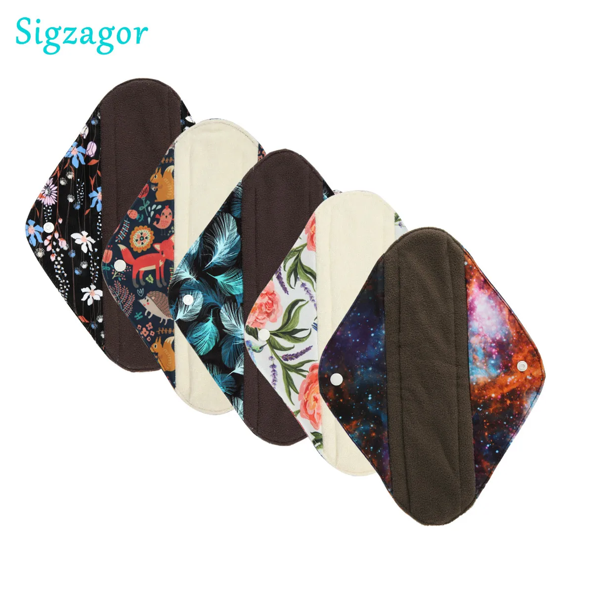 [Sigzagor]1 Large Heavy Reusable Washable Cloth Pad Menstrual Sanitary Pad 12in 30cm Heavy Flow
