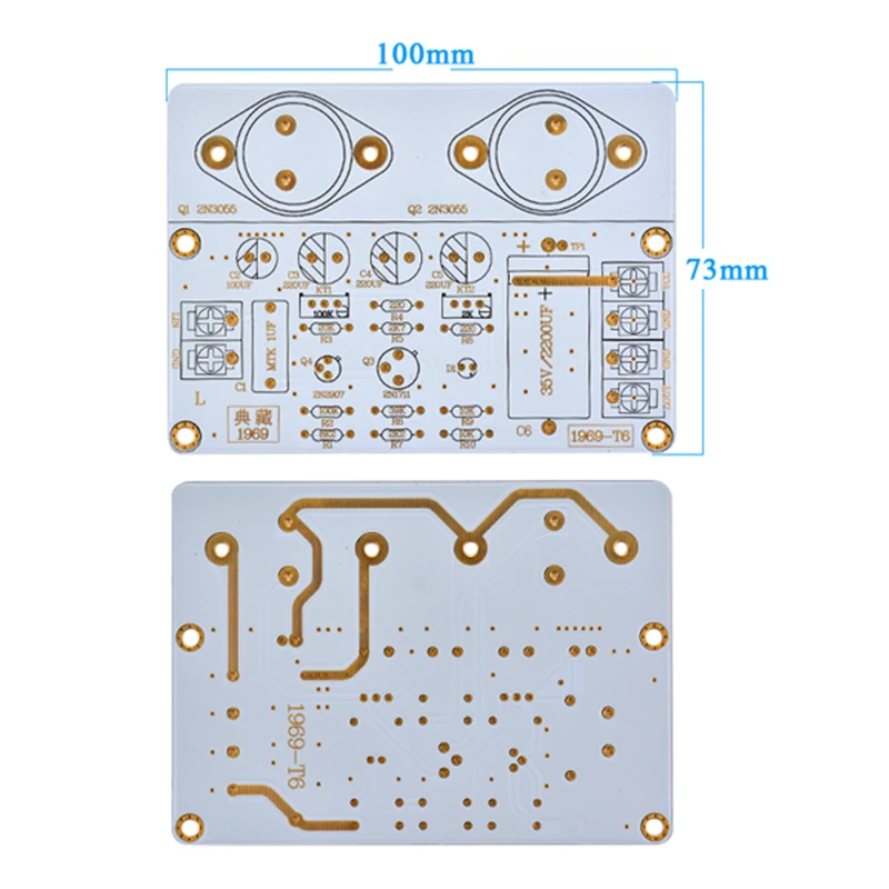 1 шт. 1969 класс a Мощность Плата усилителя 10 15 Вт HiFi аудио усилитель MOT/2N3055 PCB