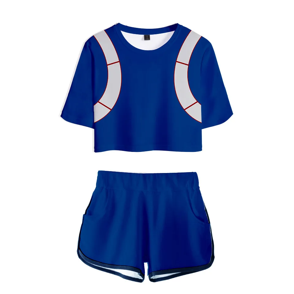 Anime My Hero Academy Cosplay Costume OCHACO URARAKA Todoroki Shoto Bakugou Katsuki Girls Sexy club outfits Two Piece Set Women two piece skirt and top