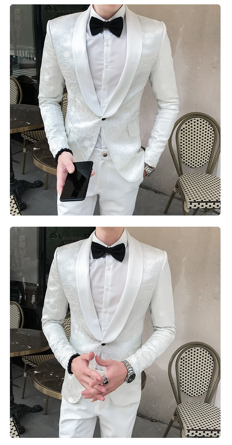 Осенний Блейзер Hombre свадебные мужские платья белые Trajes Hombre повседневные зауженные официальные Клубные офисные мужские смокинговые Костюмы Блейзер