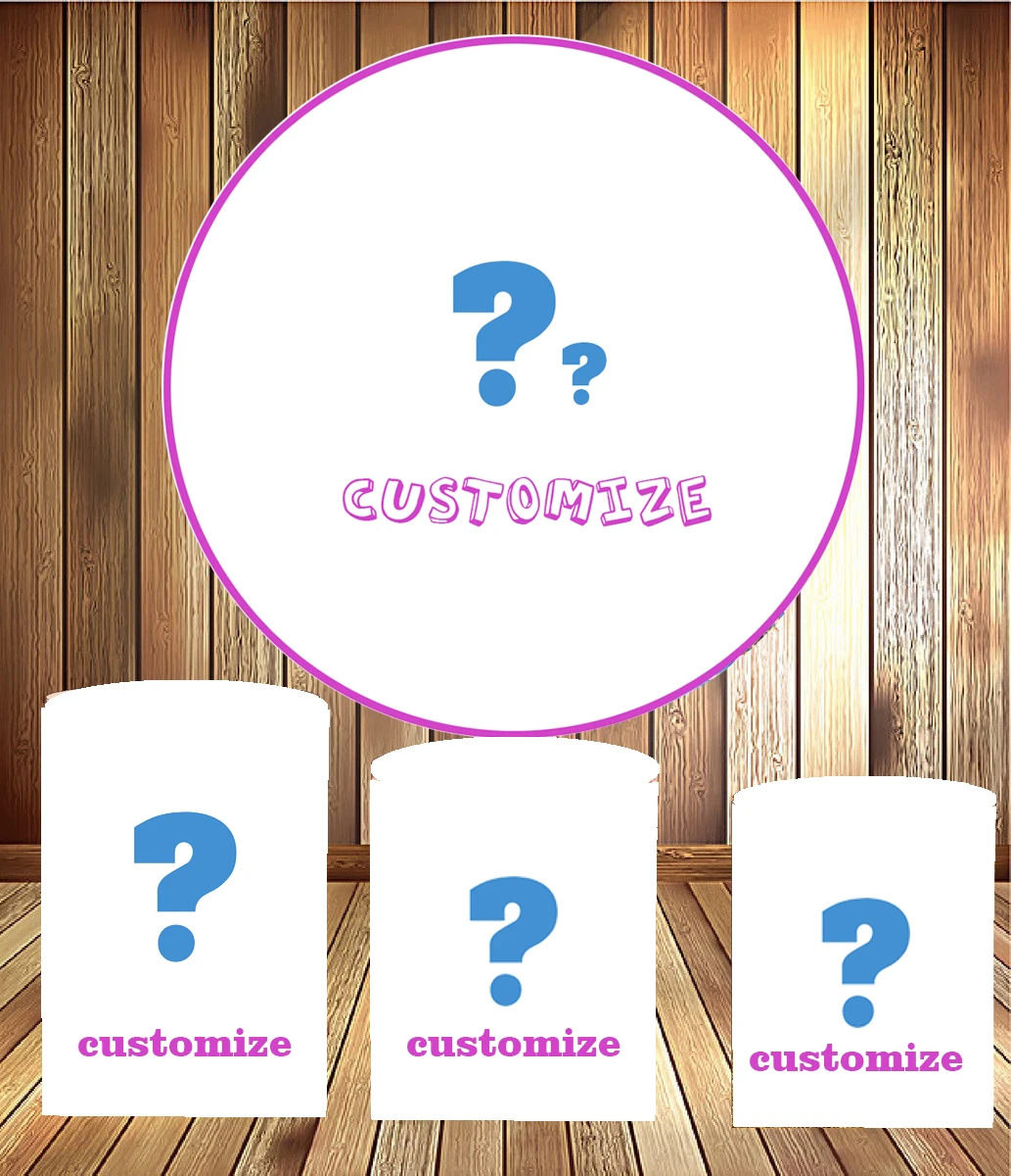 US $158.70 Customize Elastic Fabric 3 Sets 150cm Round And Cyliders Cover