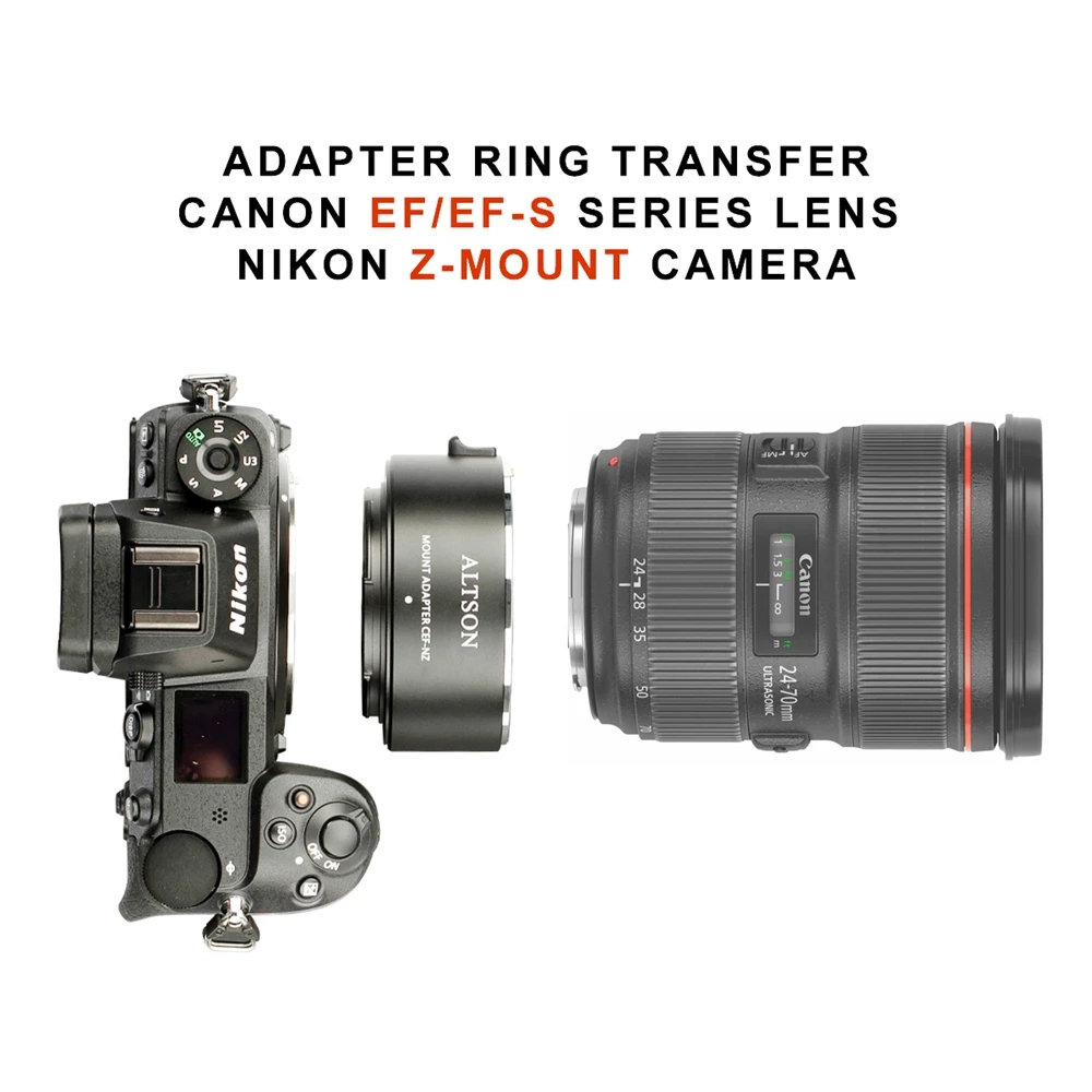 CEF-NZ Адаптер для крепления кольцевой диафрагмы с автоматическим фокусом для смарт-адаптера для объектива Canon EF/EF-S для камеры Nikon серии Z