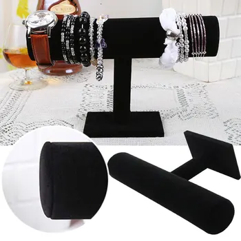 

3 Colors Jewelry Display Stand Velvet Bracelet Bangle Necklace Chain Watch T-Bar Organizer Rack Jewelry Display Stand Holder