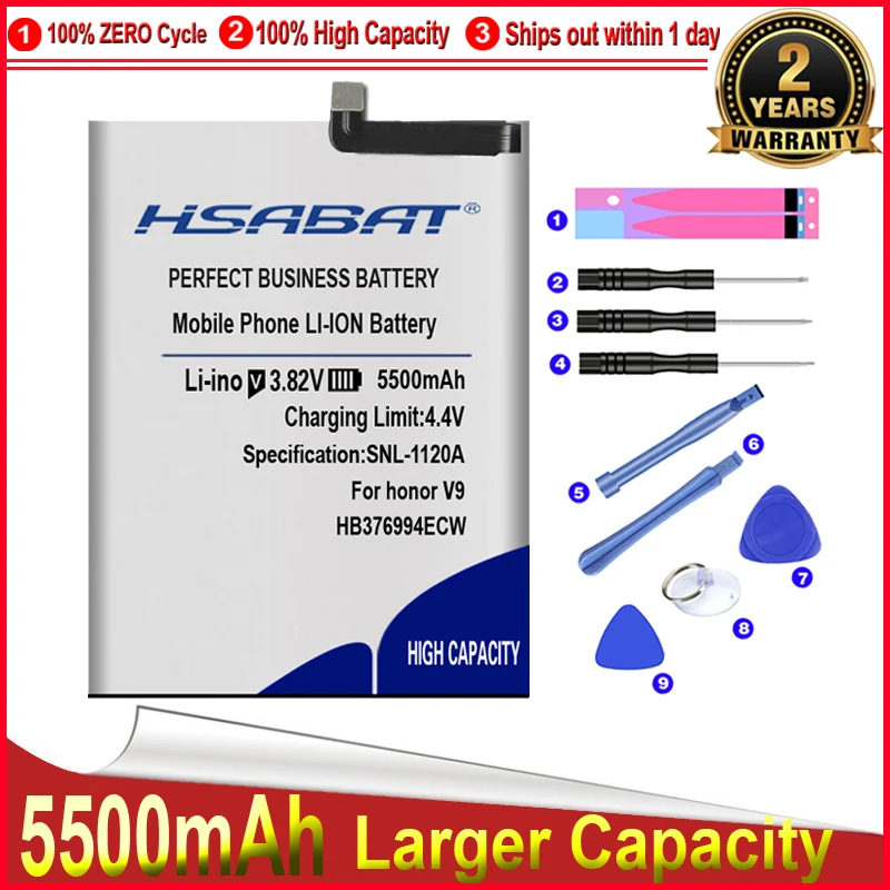 Аккумулятор HSABAT для Huawei HB376994ECW 5500 мАч Honor 8 pro / honor V9 аккумуляторы с аккумулятором