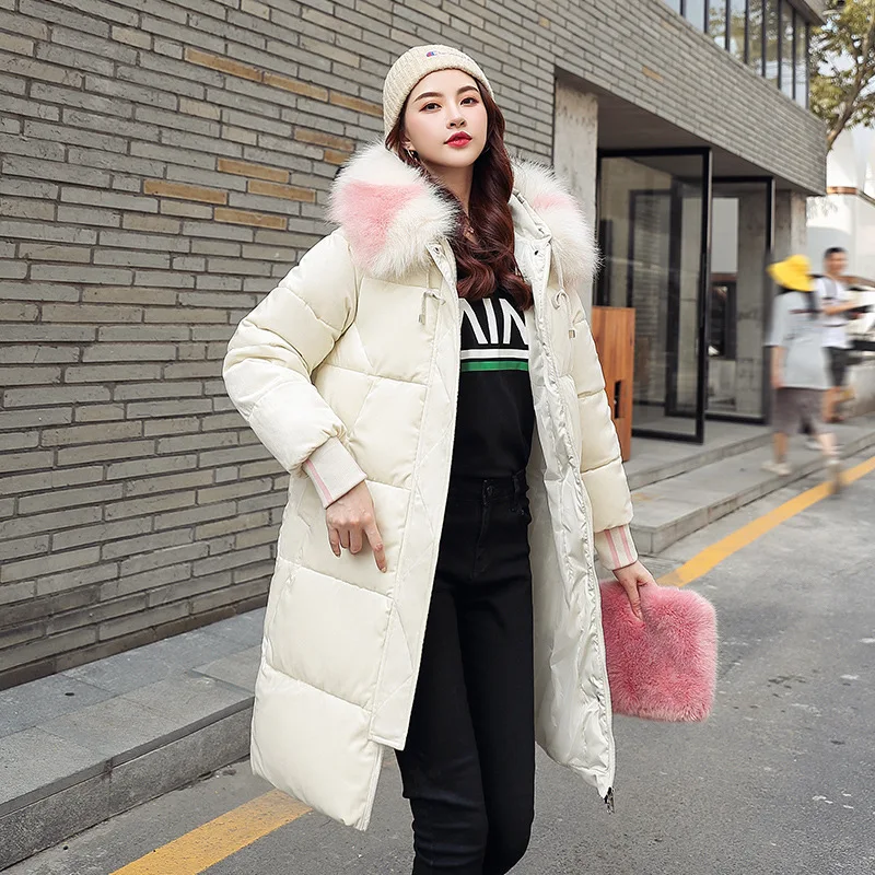 

2019 New Style Gold Velvet down Jacket Cotton-padded Clothes Women's Mid-length INS Dongdaemun over-the-Knee Cotton-padded Jacke