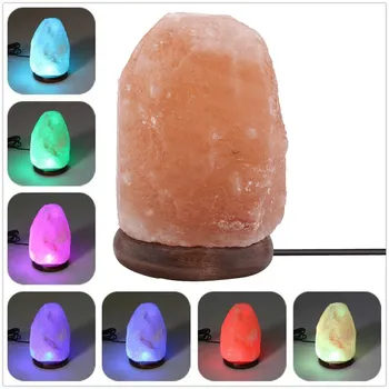 

ISHOWTIENDA Himalayan Natural Ionic Rock Crystal Salt Night Lamp Air Purifier Dimmer Usb Colorful Color Himalayan Salt Lamp