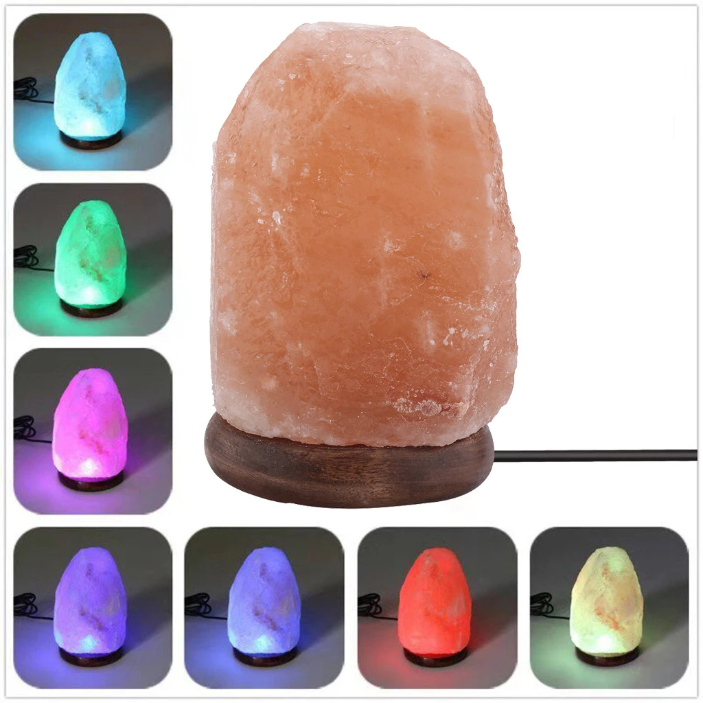 Natural Pink USB Himalayan Salt Lamp Rock Salt Multi Colours Night Light Lamp