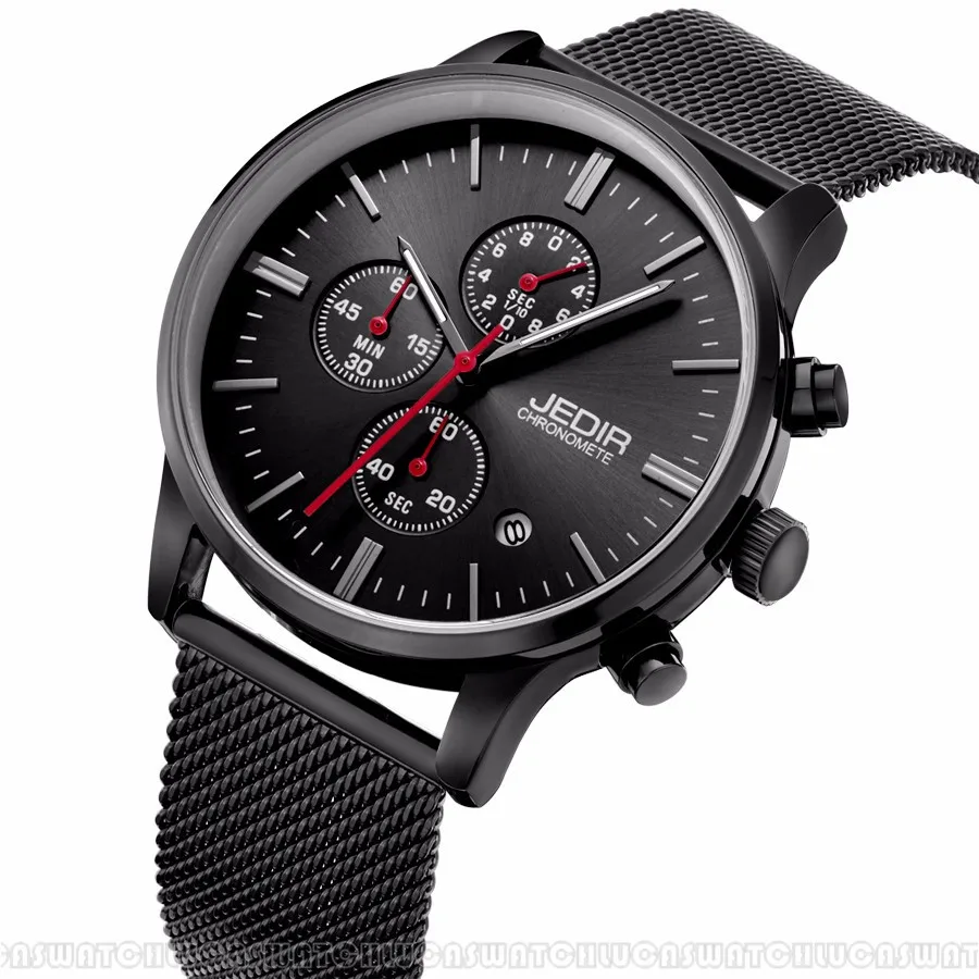 

Relojes Para Hombre JEDIR Brand Luxury Male Clock Stainless Steel Mesh Band Mens Watches Multi-function Sport Quartz Watches