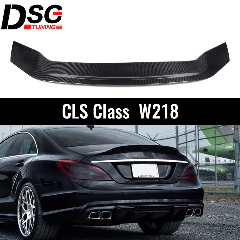 Carbon Fiber Rear Trunk Spoiler Wing for CLS class W218 2012 - 2018 UV-Cut OEM Fitment High Gloss Finish