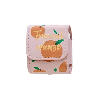 

Korean For Airpods Protective Sleeve Bluetooth Headset Charging Case Leather Protective Sleeve Creative Orange Drop Bag KY360