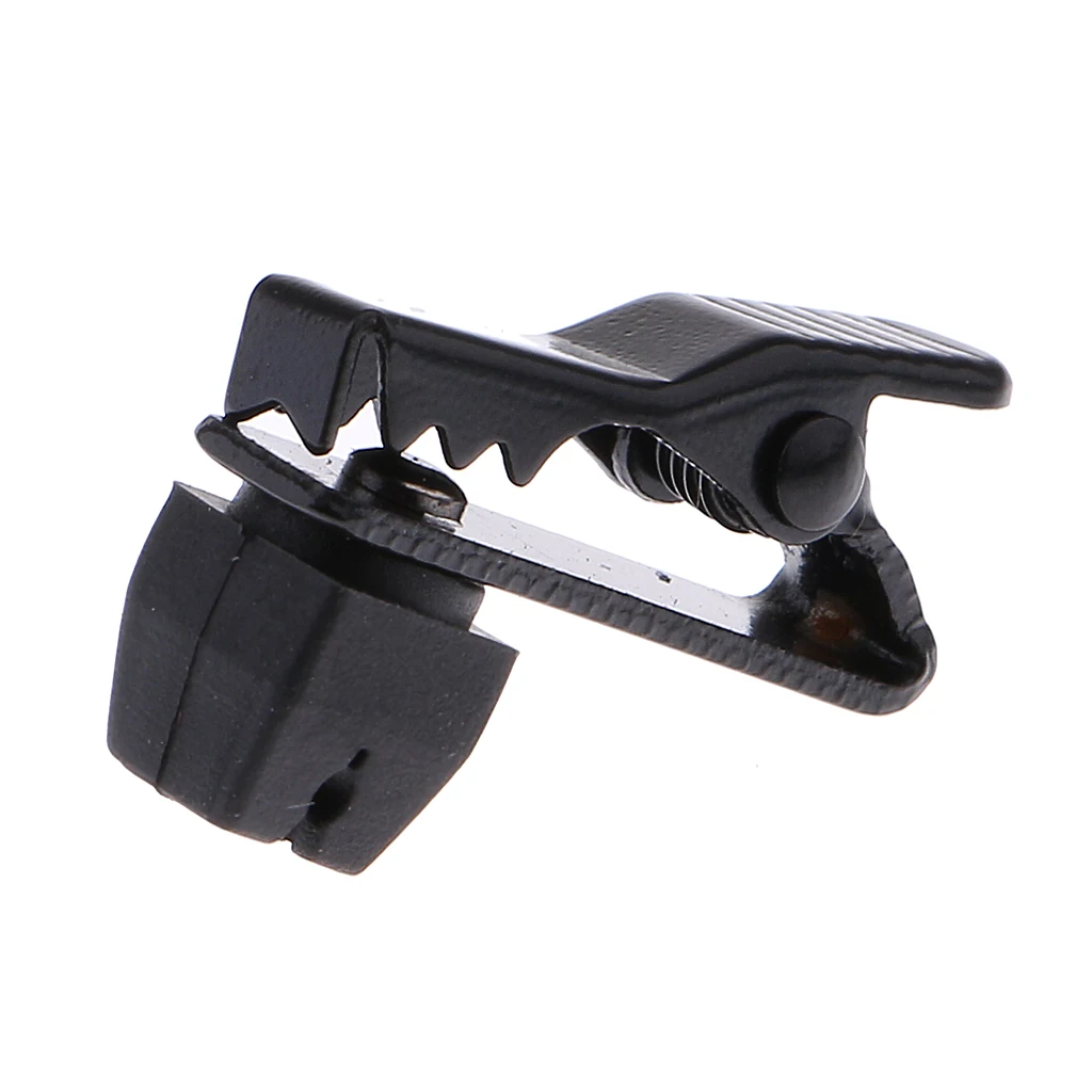 Negro Metal Mini 5mm solapa Collar Clip Mic titular para micrófono