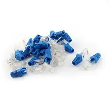 25 Комплектов RJ45 Cat5 Cat5e Cat6 модульный разъем сетевой разъем w синий колпачок сапоги
