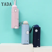 

YADA Light Mini White Cloud Umbrellas Clear Rainy Five Pocket Folding Umbrella For Women Girl Men UV Waterproof Umbrellas YD274