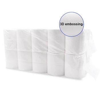 

10 Rolls White Toilet Paper Smooth Soft Premium 4-Ply Toilet Paper Rapid Dissolving Toilet Paper Bamboo Pulp Paper For House