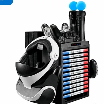 

PS4 slim Pro Host Multi-function Cooling Fan Base VR Game Handle Charging Stand Disc Storage Bracket