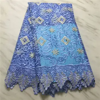 

African Lace Fabric 2020 Embroidered Nigerian Stones Laces Fabric High Quality French Tulle Lace Fabric For Women Wedding dress