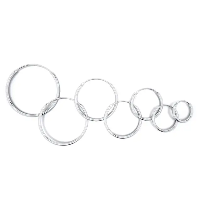 DALARAN Hoop Earrings 925 Sterling Silver Circle Round Huggie Hoop Earrings For Women Men Fashion Simple Jewelry 4