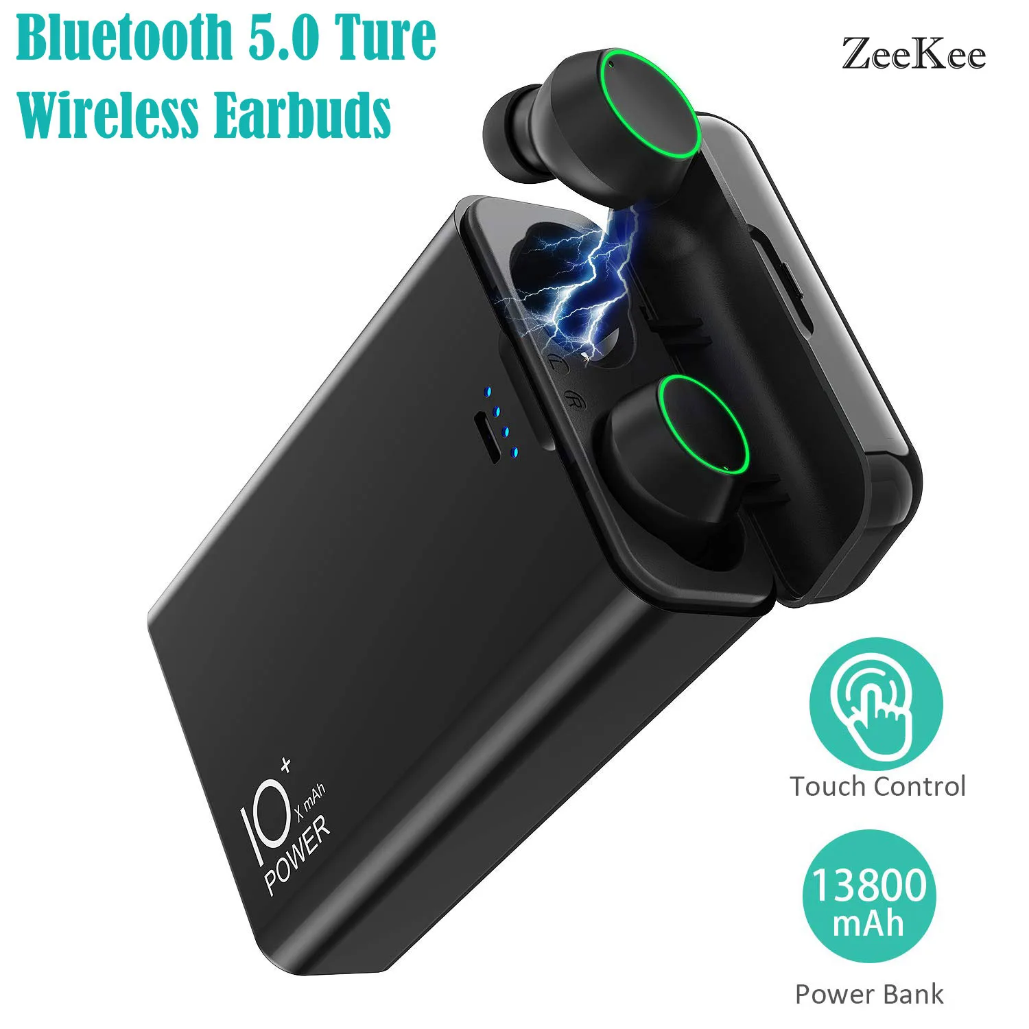 Беспроводные Bluetooth наушники V5.0 HD стереонаушники спортивная водонепроницаемая