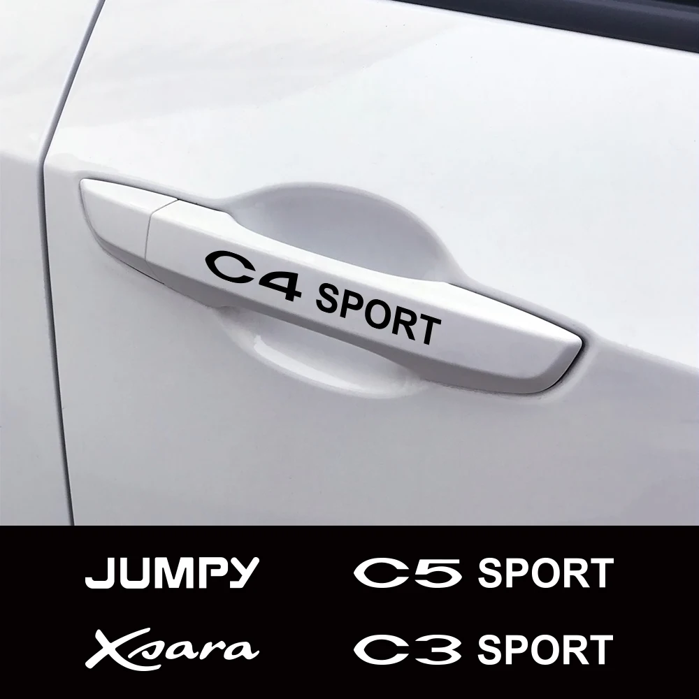 Pegatina de coche para Citroen C1, C2, C3, C4, C4L, C5, C6, C8, C-ELYSEE, VTS, Xsara, c-crosser, Berlingo, Jumpy, Nemo Picasso, accesorios para automóviles, 4 Uds.