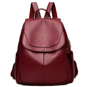 

Solid High Quality Fashion Backpack Casual Large Capacity Girl Bags for Women 2020 New In