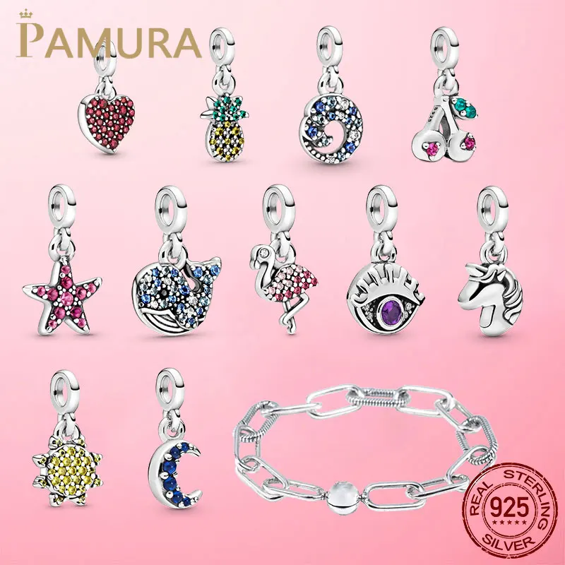 Jewelry Charm Bead Me Bracelet Flamingo-Pendant 925-Sterling-Silver Women Love Original Pandora