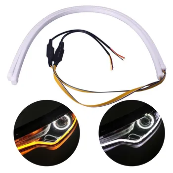 

Car 45/60cm Flexible Flowing Car DRL Running Turn Signal LED Daytime Running Light Headlight Waterproof