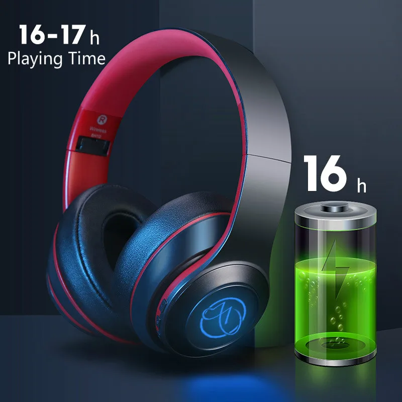 

Metal Bluetooth Game Headphone LED Light Sports Wireless Headband with Mic for iPhone Xiaomi LG Foldable Gaming Earphones