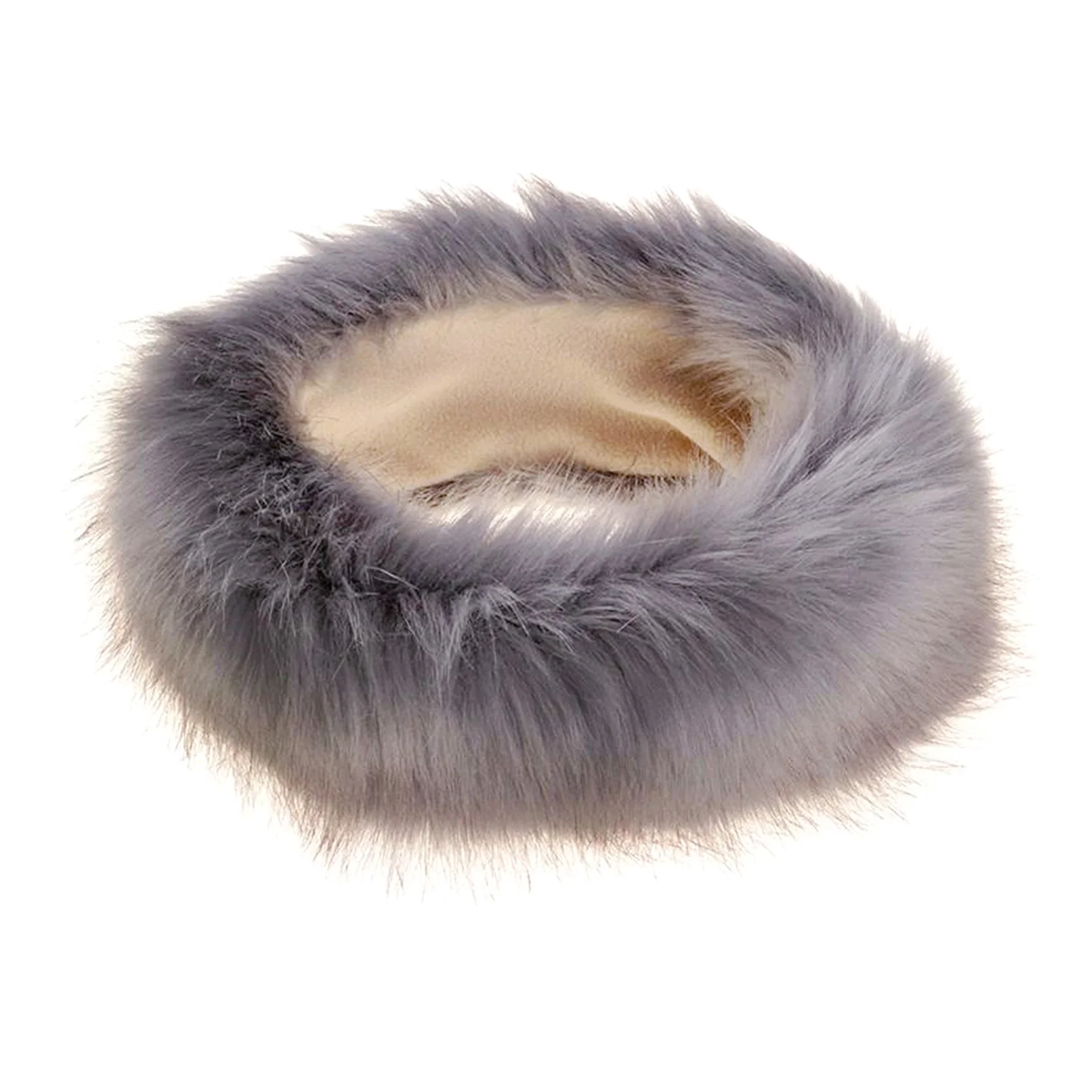 Winter Thick  Headband For Women Men Fur Hairband Russian Furry Earmuffs Elastic Turban Wide Headwear Ski Hats Accessories