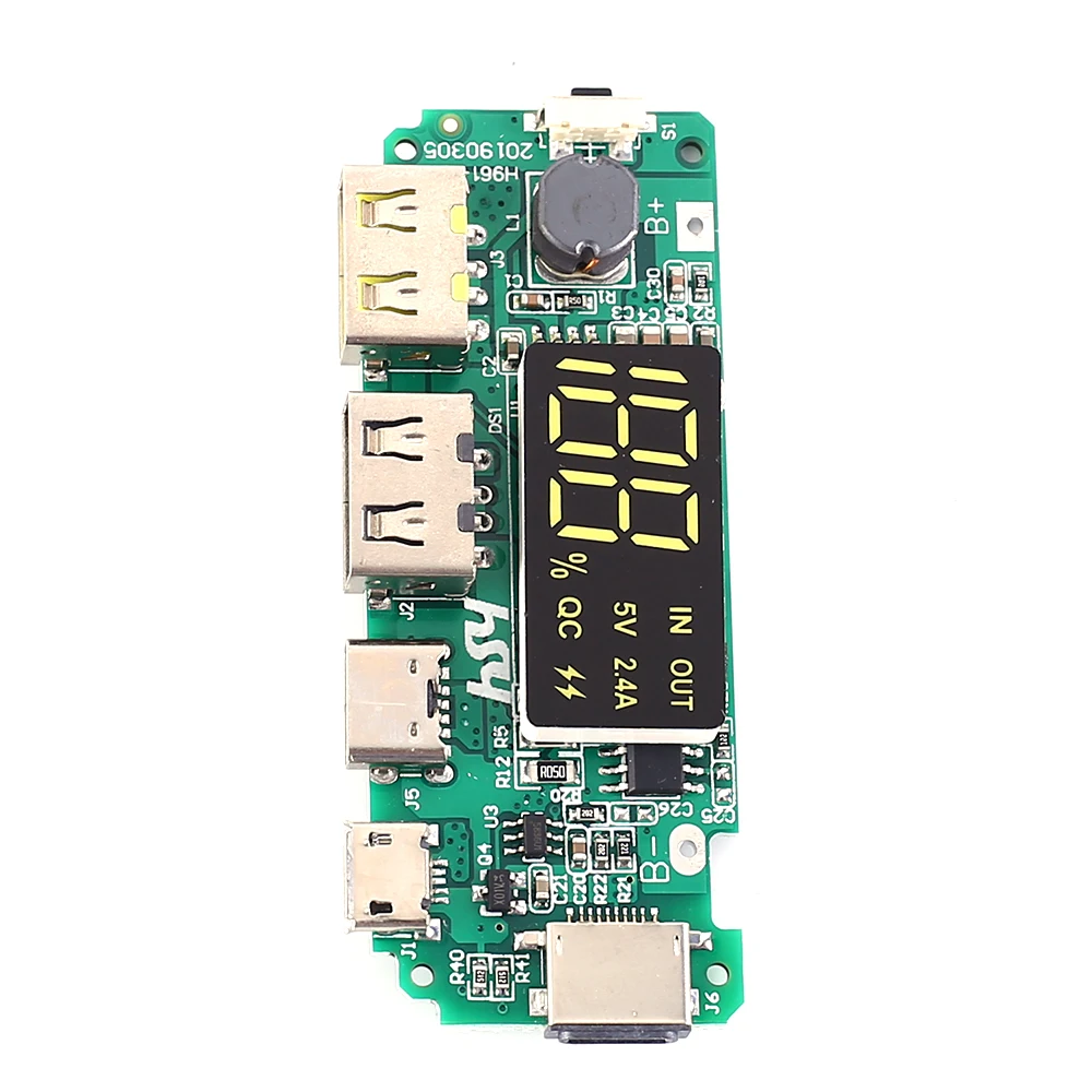 QC мобильный Мощность Boost модуль 5V 2.4A Зарядное устройство монтажной платы ЖК-дисплей Дисплей