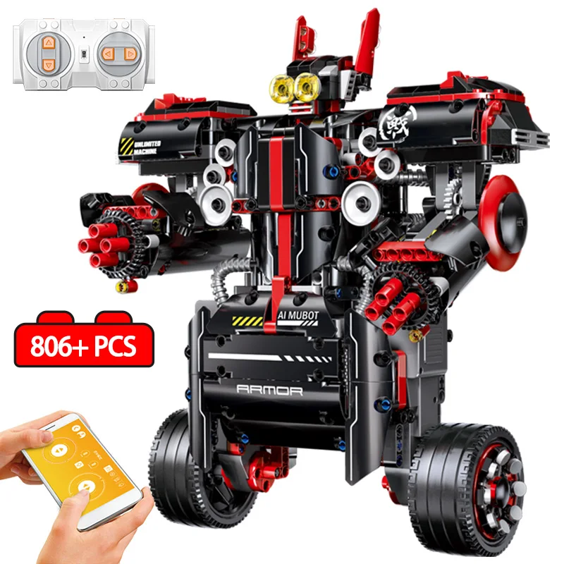 

806PCS App Phone Control + Voice Control Robot Compatible Legoinglys Technic RC Robot Model Building Blocks Bricks Toys for Kids