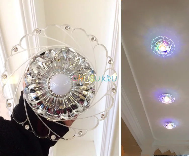  Modern LED Crystal Ceiling Light Circular Mini Ceiling Lamp Luminarias Rotunda Light For Living Roo - 32812645089