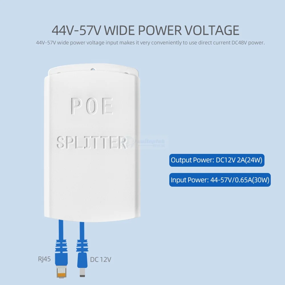 Открытый 10/100 м разделитель PoE IEEE 802.3af/на Стандартный& 12V 2A Выход& DC44-57V 0.65A 30 Вт Входная мощность Over Ethernet приемник