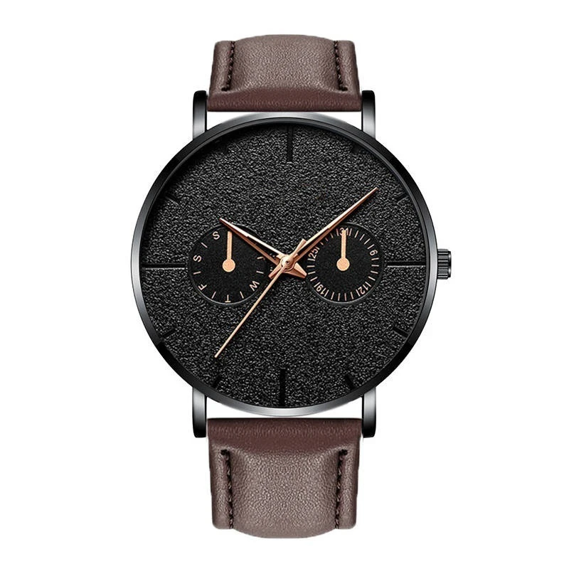 L brown rose gold Модные мужские Бизнес минималистичные часы Роскошные черные кварцевые часы с календарем из нержавеющей стали с сетчатым ремешком аналоговые часы Montre Homme - Цвет: L brown rose gold