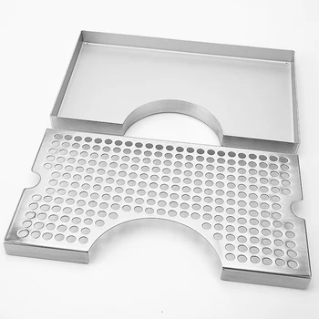 

Stainless Surface Mount 3" Column Beer Drip Tray Cut-Out No Drain for Draft Beer Tower with 4.5" Diameter Bar Accessories Column