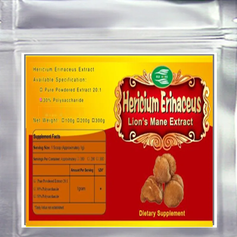 

300-500gram Lion's Mane Mushroom Hericium Erinaceus Extract 50% Polysaccharide Powder