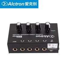 Alctron HA4PLUS Monitoring Headphone Amplifier Compact 4 Channel Headphone Amplifier USB Interface Powered Recording splitter