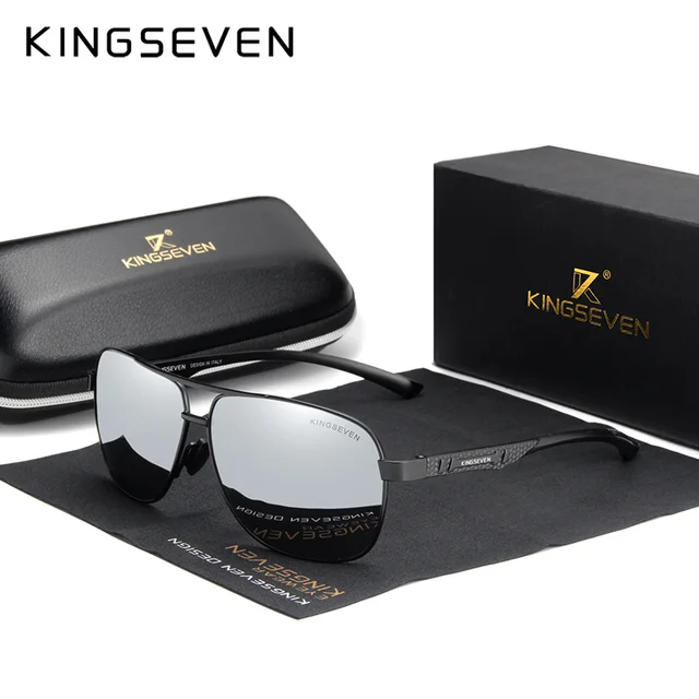 KINGSEVEN 2020 marque hommes aluminium lunettes de soleil polarisées UV400 miroir mâle lunettes de soleil femmes pour hommes Oculos de sol 4