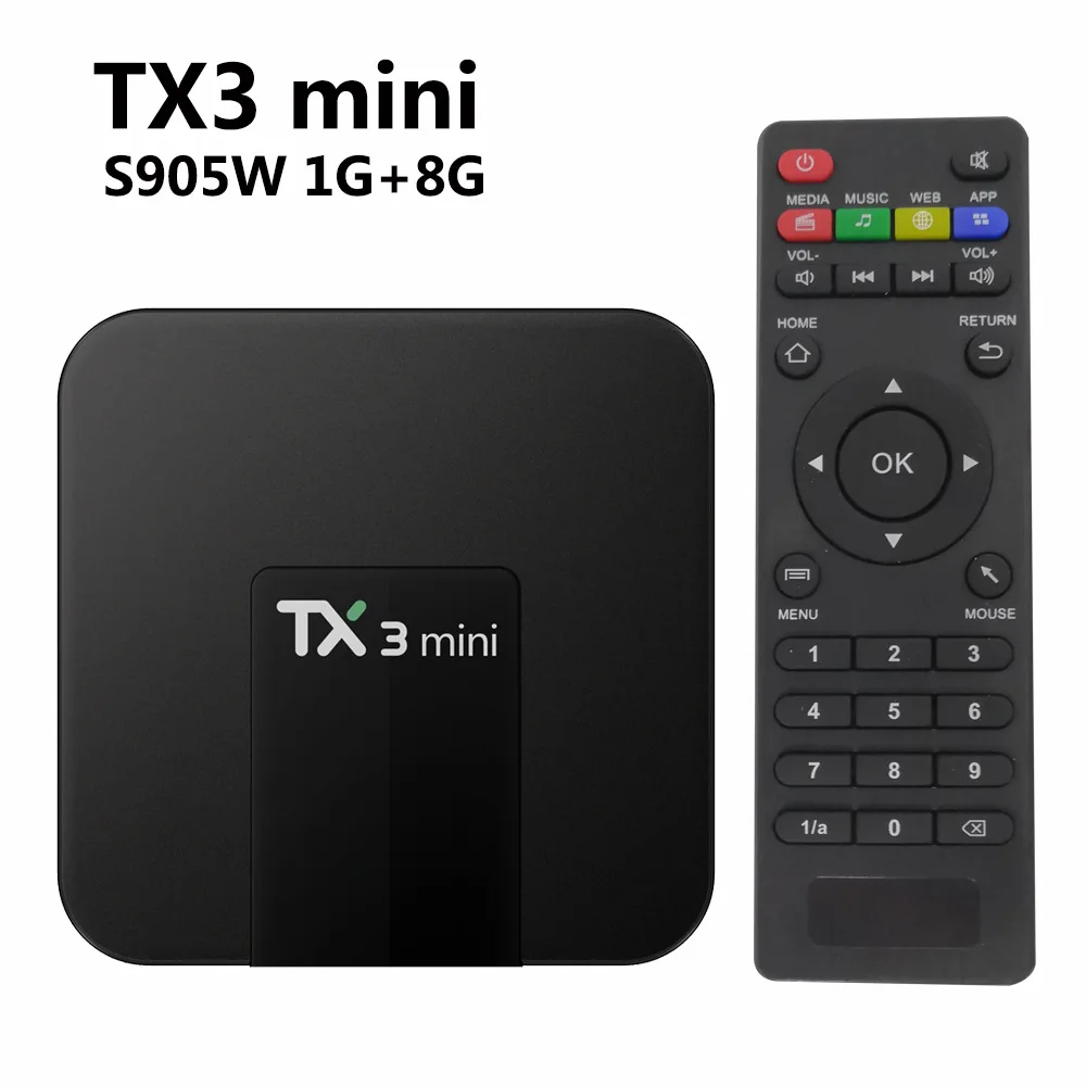 TX3 Мини Android телеприставка 7 1 4K HDMI HD TV Box Mart S905W 2 Гб 16 Гб/1 ГБ 8 4 ГГц WiFi медиаплеер +