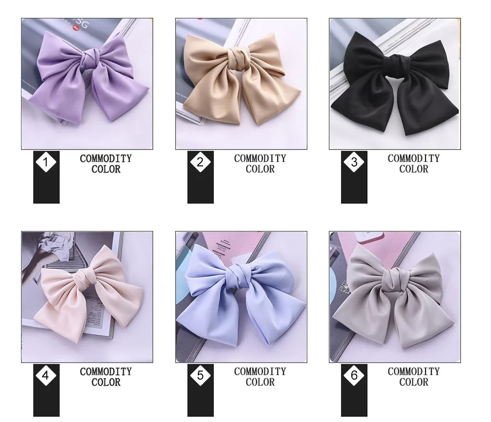 BISENMADE 2020 Bow Hairgrips Women Solid Color Hair Clips For Girls Sweet Cue Chiffon Bobby Pin Barrette Beautiful Accessories bride hair clip