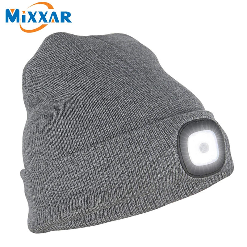ZK20 светодиодная светлая крышка теплая вязаная шапка зимняя уличная шапка перезаряжаемая шляпа с подсветкой с светодиодный головной убор Кемпинг Альпинизм унисекс