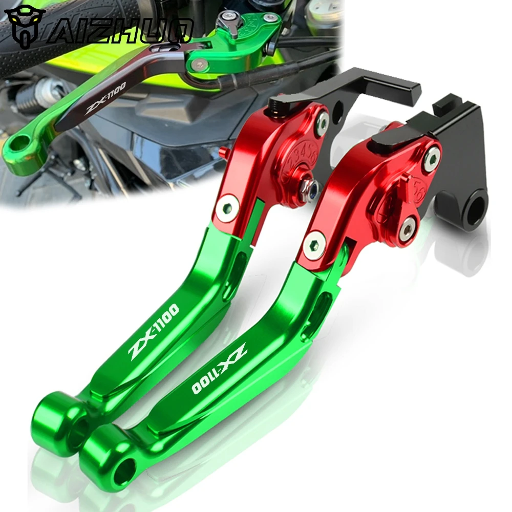 

CNC Adjustable Clutch Brake Levers ZX 1100 ZX-11 Motorcycle Handbrake Lever Accessories FOR KAWASAKI ZX1100 ZX11 1990-2001 2000