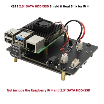 

2.5 inch SATA HDD/SSD X825 V1.5 Storage Expansion Board Shield with Heat Sink for Raspberry Pi 4 Model B