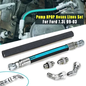 

1SET Powerstroke High Pressure Oil/ Pump HPOP Crossover Line Hose hpX For Ford 7.3L 1999 2000 2001 2002 2003 Short Part