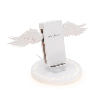 

ABKT-Qi Wireless Charge Dock 10W Angel Wings Fast Charger for IPhone X XR 8 Plus Smasung S9 S10 Plus